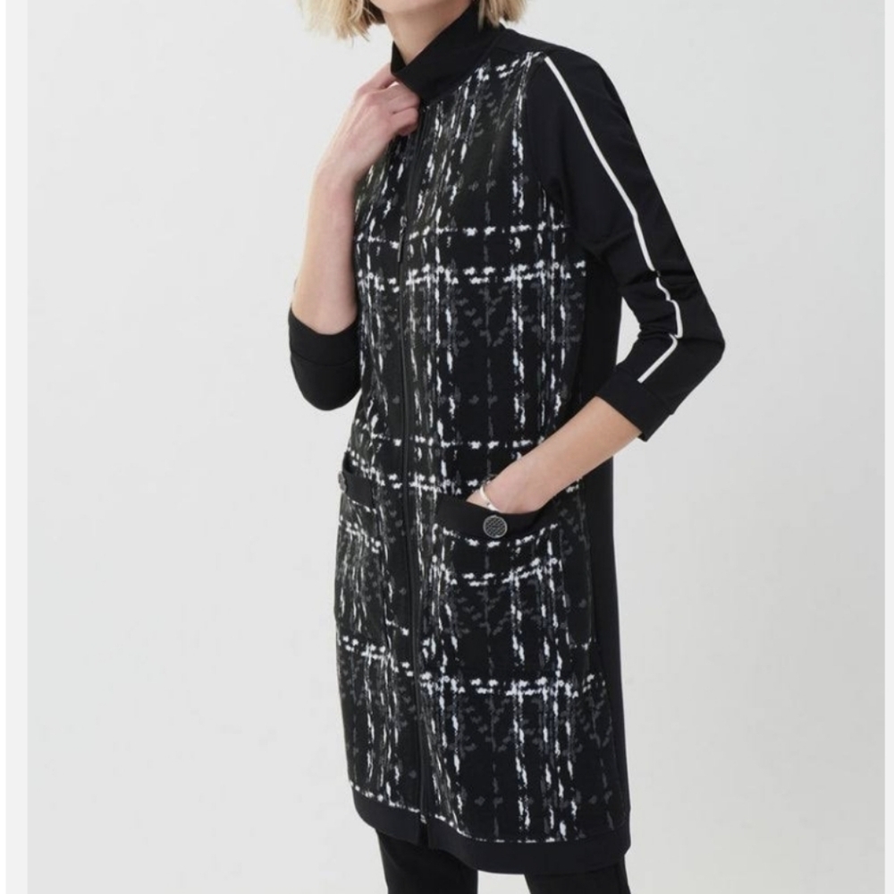 JOSEPH Ribkoff Black Grey white Coat Style blazer midi size 16